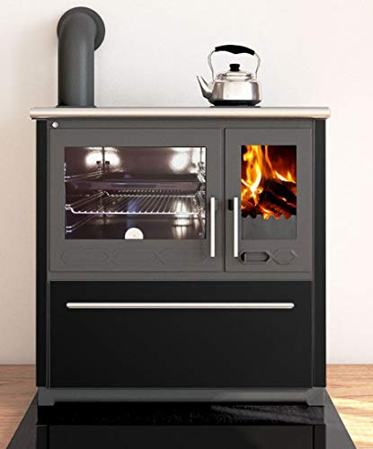 Küchenofen Holzherd Plamen 850 schwarz, links - 8 kW Dauerbrandherd | linke Version