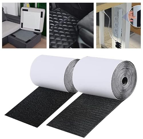 Klettband Selbstklebend, 6M*10CM Klettband Extra Stark Doppelseitig Klebende Geeignet für Innen und Außenbereich s für Automatten,Sitzbezüge, Wände,Boden,Tür