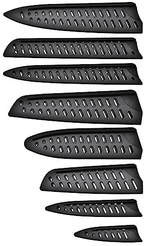 Huliyhus 8 Pieces Universal Knife Guards Set, Plastic Kitchen Knife Covers Sleeves Knife Sheath Blade Protector for Paring Utility Santoku Nakiri Cleaver Bread Carving Chef Knife