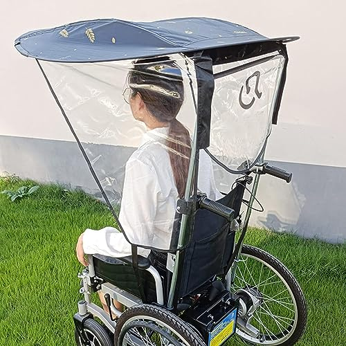 Universal-Markise für elektrischen Rollstuhlschirm, verstellbarer Sonnenschutz für Rollstuhlschirme, Regenschutz, UV-beständiger Schutz, Schirmständer für Rollstuhlschirme für die meisten Rollstühle