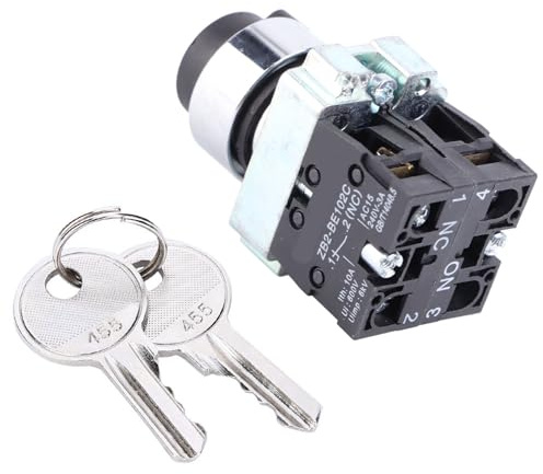 Schlüsselschalter Power Lock 2-Positionen-Schlüsselschalter mit Selbstrückstellung und 2 Schlüsseln ZB2-BE101 ZB2-BE102C