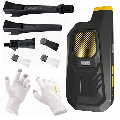 NITECORE BB21 Kit de limpieza de cámara de soplador de aire para fotografía electrónica con kit de limpieza multiusos NIA004, cepillo de limpieza de lentes, guantes antideslizantes de limpieza de