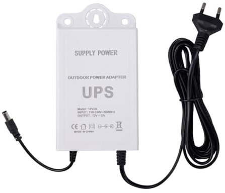 Junterone - Fuente de alimentación ininterrumpida (12 V-2 A, para WiFi, router, módem, cámara de seguridad, mini UPS, protección de batería de emergencia, enchufe de la UE