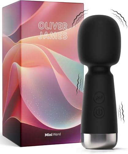 Vibrador pequeño de Oliver James: vibrador tipo varita mágica de silicona recargable con 5 velocidades y 5 modos, juguete erótico discreto para mujer, 12,5 cm × 4,3 cm (negro)