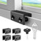 4 Juegos de Topes para Ventanas Corredizas, Topes de Seguridad para Ventanas con Almohadillas Silicona Aleación de Aluminio Topes de Seguridad para Ventanas (Negro)