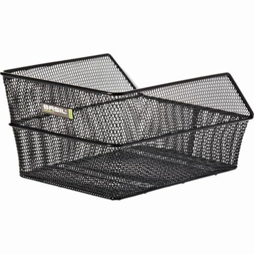 Basil Cento S MIK Panier de vélo arrière Noir – Système MIK verrouillable avec système MIK résistant aux intempéries, Volume de 11 litres, idéal pour Les Courses et l'utilisation Quotidienne