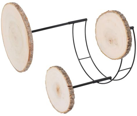 OKUMEYR Porta Cupcake in Legno Tre Alzata Per Dolci e Torte Espositore Da Tavolo Minimalista Per Compleanni e Arredamento Rustico