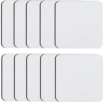 Untersetzer-Set, verschiedene Formen, blanko, 10 Stück, Neopren-Matten für Personalisierungsprojekte (quadratisch)