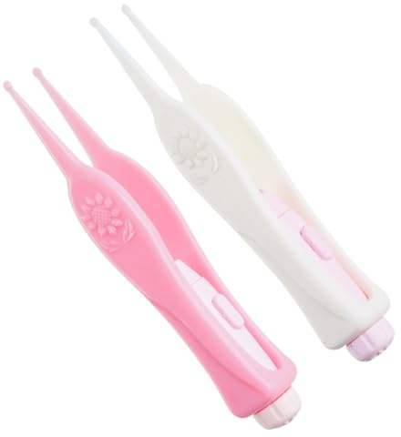 ERINGOGO 2piezas Pinza Nasal Luminosa De Plástico Flexible Herramientas De Limpieza De Oídos Con Luz Led Visible Limpiador De Cerumen Para Bebés Pequeños y Portátil Con Pila De Botón