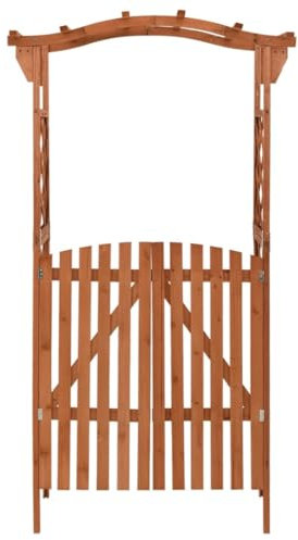Pérgola con puerta 116 x 40 x 204 cm de madera maciza de abeto y pino – natural y duradera para su jardín | tratamiento de madera a base de agua