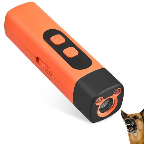 Leikurvo Ultraschall Antibell Gerät, Handgerät Anti Bell Gerät Hunde, 3 Frequenzen + Taschenlampe, Handheld Hunde Training Bellen Stopper Wiederaufladbarer Bellenstopper für drinnen/draußen