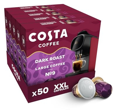 Costa Dark Intense XXL Coffee Pods, Pack of 5, Total 50 Coffee Capsules