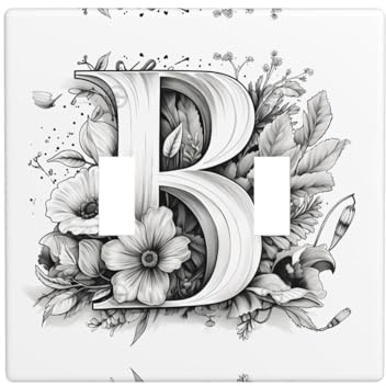 WZYWHJ Panneau thermoplastique imprimé lettre B artistique pour interrupteur mural décoratif qui n'est pas facilement endommagé