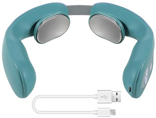 BIUDECO Massaggiatore Intelligente per Collo con Riscaldamento Rapido e Impulsi Bassa Frequenza Massaggio Linfodrenante per Sollievo Muscolare Profondo Dispositivo Portatile USB in Blu