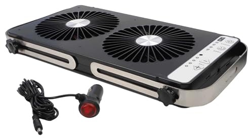 Violiica Ventilateur de fenêtre de toit pour camping-car avec ventilation réglable à 4 vitesses, extensible de 375 à 589 cm, pour modèles de véhicules récréatifs polyvalents, 12 V CC (blanc ou noir)