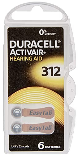 6X 1,45V Duracell 312 Activair Hearing Aid Zinc Air Blister Hörgeräte Batterien (Packung mit 6)