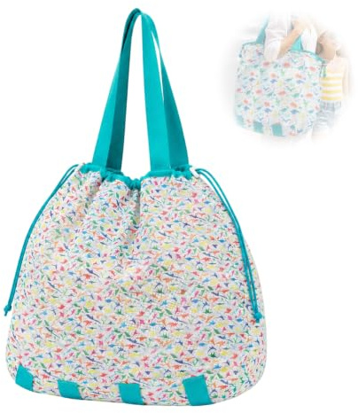 Zlokdraxy XXL bolsa malla playa 66x50x27cm,para juguetes/toallas | malla resistente, fondo reforzado, deja pasar arena/agua, ligera plegable, cordón ajuste, para playa/piscina/viaje