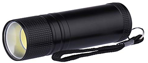 Les emos e3221, LED Plastique Lampe de poche 3 W COB LED, pour 3 x AAA Noir, Aluminium, Black, 2, 6 x 8, 6 cm