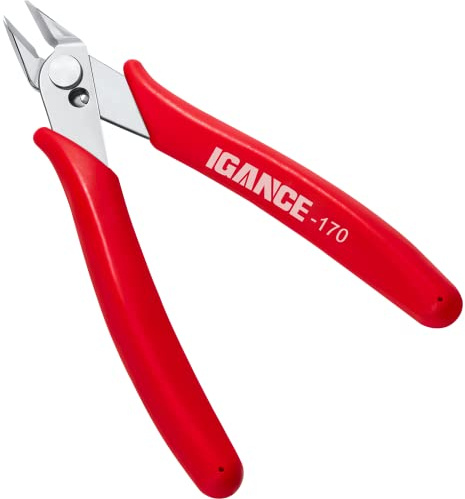 IGAN-170 Wire Cutters, Precision Electronics Flush Cutter, One of the Strongest and Sharpest Side Cutting pliers with an Opening Spring, Ideal for Ultra-fine Cutting Needs.