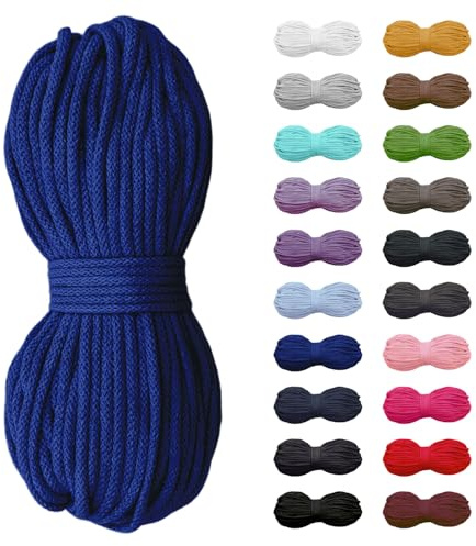 5m Baumwollkordel 5mm, Kordel, Schnur, Turnbeutel, 21 Farben (Blau)