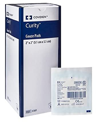 Covidien Curity Gauze Sterile Pads, 2 x 2, Box of 100