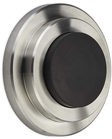 SOTECH Türstopper Daemon Höhe 15,5 mm echt Edelstahl Ø 60 mm Ø 33 mm | für Wandmontage mit Gummipuffer