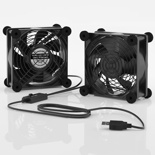 euroharry Ventilateur PC 2 en 1 USB silencieux - 120 mm - Boîtier pour PC/TV box/récepteur/cabine AV/PS4/routeur