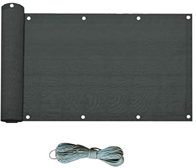Rebecca Mobili Frangivento, Rivestimento Balcone Recinzione, Hdpe, Grigio Antracite, Anti Uv Traspirante - Misure: 0,9 x 5 mt (HxL) - Art. RE6585