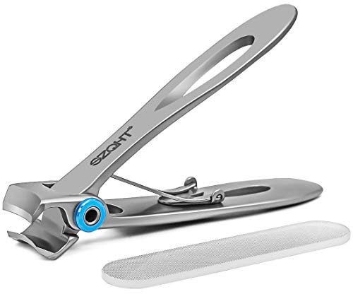 Nagelknipser für dicke Nägel – über 15 mm breite Backenöffnung, robuster Zehennagelknipser für dicke Nägel, Fingernagelknipser mit Nagelfeile, besser für ältere Menschen, Männer, (Silber)