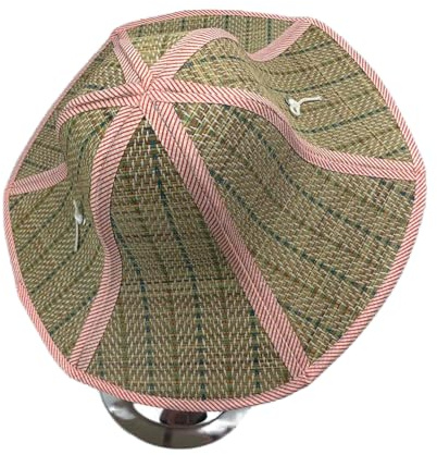 NC Frauen Summer Beach Cap Big Faltbare Hüte Partyhüte Asiatischer Hut Reis Paddy Hut Faltbarer Handfächer Sonnenhut Strohhut