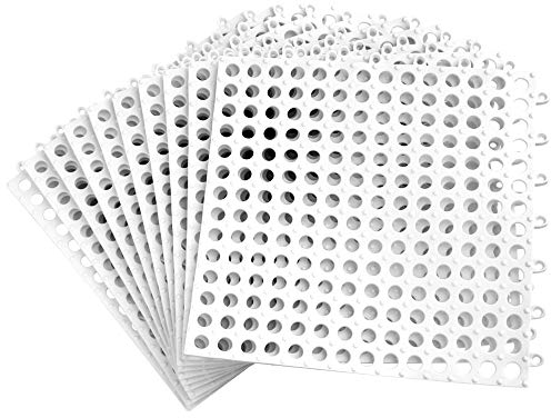 G-LIKE Packung mit 10 rutschfesten DIY PVC Spleißen Badezimmer Matte Wasserdicht schneidbar Hohl Kunststoff Fußpolster Abfluss Dusche Badematte Spleiß Drainage Anti-Rutsch 30 * 30cm (Weiß)