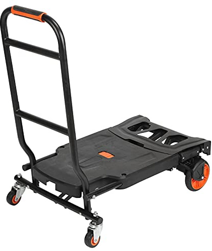 Greensen Transportwagen Klappbar, Sackkarre Plattformwagen mit 2 Riemen Rollwagen Multifunktion Handwagen Faltbar Lastenwagen mit Rädern und Bequemer Gummigriff Transportwagen Klappwagen