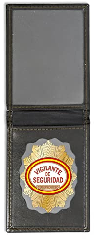 ECOMMUR Cartera + Placa Vigilante de Seguridad | Cartera de Polipiel identificativa con Chapa/Insignia para decoración, coleccionismo y atrezzo…