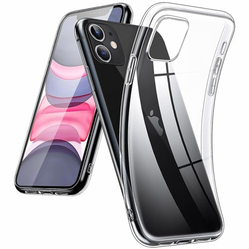DOSMUNG Klar Hülle für iPhone 11 (6.1), Flexible Minimalistische Silikonhülle Weiche Case Stoßfeste Kratzfestigkeit Handyhülle für iPhone 11, Durchsichtig