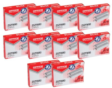OFFICER PRODUCTS 18072339-19 Häftklamrar 23/10 Silver/10 000 Stycken - 10 x 1 000 Stycken, Galvaniserad 12 g/m2
