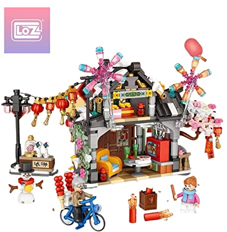 LOZ 1240 Building Block House Model Series Vår Festival Hat Creative Pedagogisk Toy Konstruktionsleksak