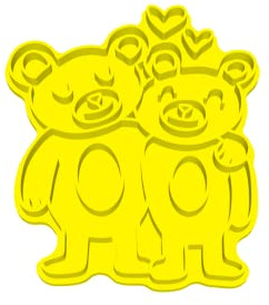 The Cookie Cutter Hub Cortador de galletas con diseño de oso y pareja de animales de 10 cm y grabado a juego para galletas, galletas, decoración de hornear