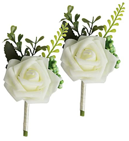 Veemoon 2stücke Künstliche Blumencorsage Für Hochzeit Simulierte Hochzeitsblume Corsage Zur Dekoration Blumencorsage Für Braut Und Bräutigam Kreative Hochzeitsdekorationen