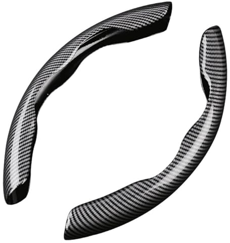 Car Steering Wheel Cover, AUTOXBERT Segmented Carbon Fiber Steering Wheel Cover Universal Anti-Skid Sport Steering Wheel Protector (Black)