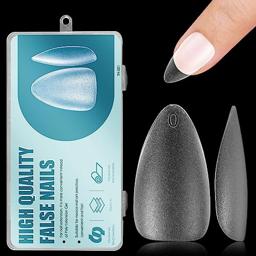 360 Pièces Capsules Ongles,Faux Ongles Capsules,Faux Ongles en Gel Couverture Complète,15 Tailles Double Face Poli,Prothésiste Ongulaire Débutant,Nail Art Cadeau(Amande Court)