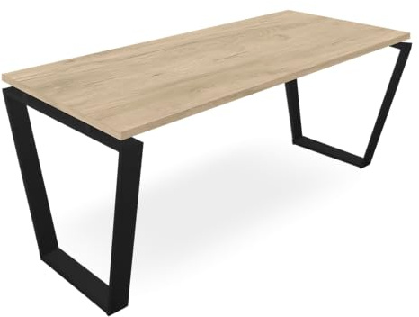 OFILIKE. Mesa Escritorio con Marco Piramidal Invertido, Color Negro. Escritorio Moderno para Oficina, Hogar. Mesa de Ordenador, PC (160x80, Roble)