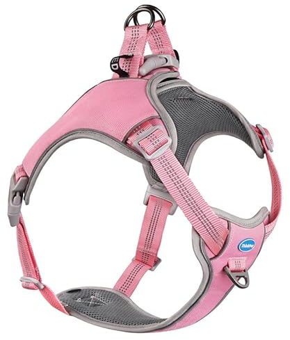 ThinkPet Hundegeschirr gegen Ziehen, ausbruchsicher, reflektierend, verstellbar, atmungsaktiv, Halfter mit Rücken-/Frontclip für bessere Kontrolle