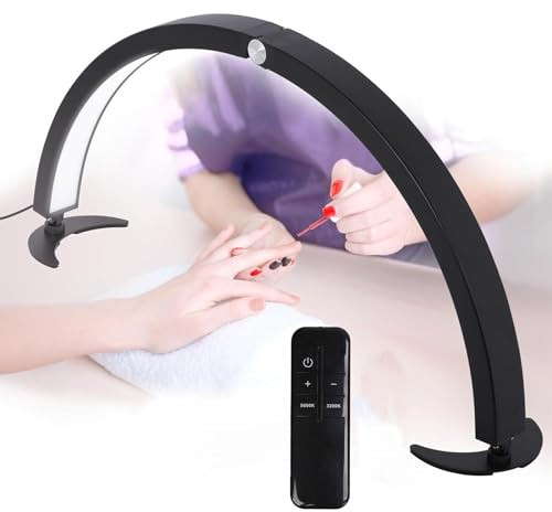 VINGVO Luce Mezza Luna, Luce Ciglia per Ufficio Unghie Lampada LED Luna, Tecnologia Ciglia, Luci Trucco per Trucco, Lampada Estetista (nero)