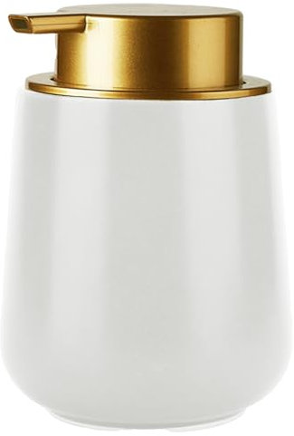Marstey Dispenser di sapone per le mani in schiuma, 400 ml, dispenser di sapone schiumogeno in ceramica, ricaricabile, con pompa per schiuma, per casa, cucina, bagno, ristorante, hotel (coperchio