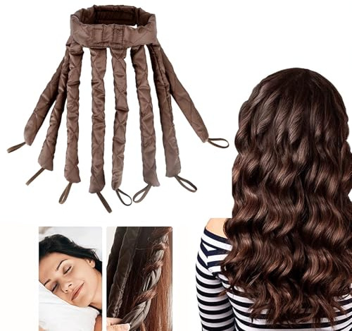 Heatless Curls Headband Adjustable Heatless Hair Curler, Removable Claw Design No Heat Curling Rod Headband Lazy Hair Curler for Long Hair, DIY Hair Rollers Styling Tool for Curls Wave