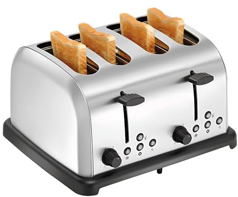 MBH Tostapane professionale 4 fette Tostapane elettrico industriale per bagel, panini e pane tostato.