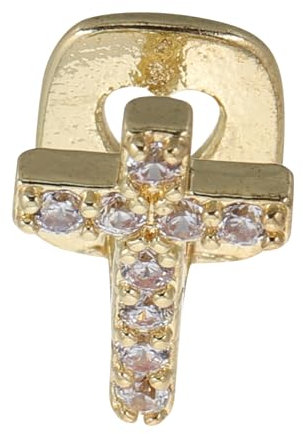 OSOLADY 1satz Hip Hop Zahn Grill Mit Einzigartigem Zircon Kreuz Design Einzelzahnhülle Für Partys Rapper Zubehör Für Männer Und Frauen Goldfarbene Zahnblende Für Besondere Anlässe