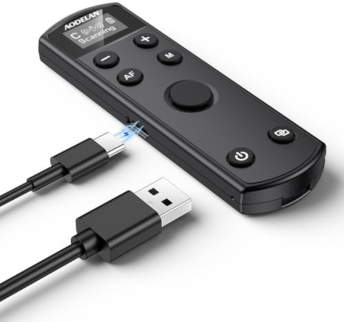 AODELAN for Canon Rechargeable Wireless Shutter Release Camera Remote Control Zoom Focus Compatible with R50,G7X Mark III,R6 Mark II,R5,R6,R7,M6 Mark II,M200,M50,90D,200D,Replace Canon BR-E1(Black)