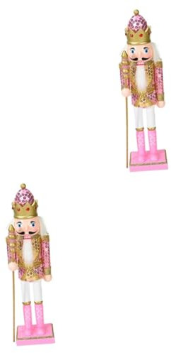 Amosfun 2 Pièces Casse Noisette Décor De Noël Casse-Noisettes Craquelin Décorations De Noël en Bonbons Pastel Décorations d'arbre De Casse-Noisette Ornement Chiffre Opération Bois Rose