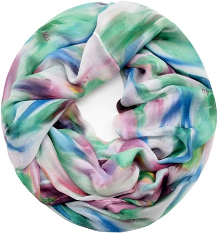 Gloop Loop Schlauchschal für Damen Schal Tuch seidig-luftig leicht mit buntem Muster Print